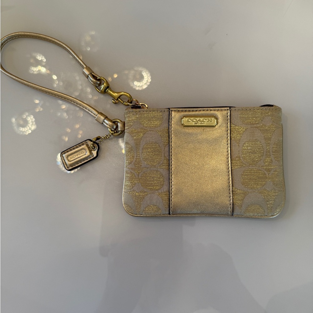 Coach Metallic Gold Wristlet